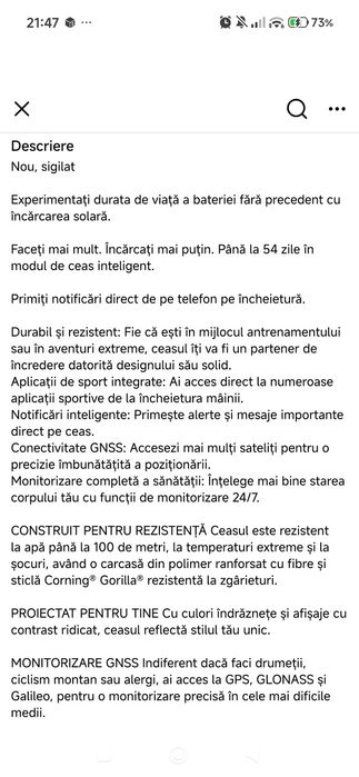 Vând ceas Garmin NOU