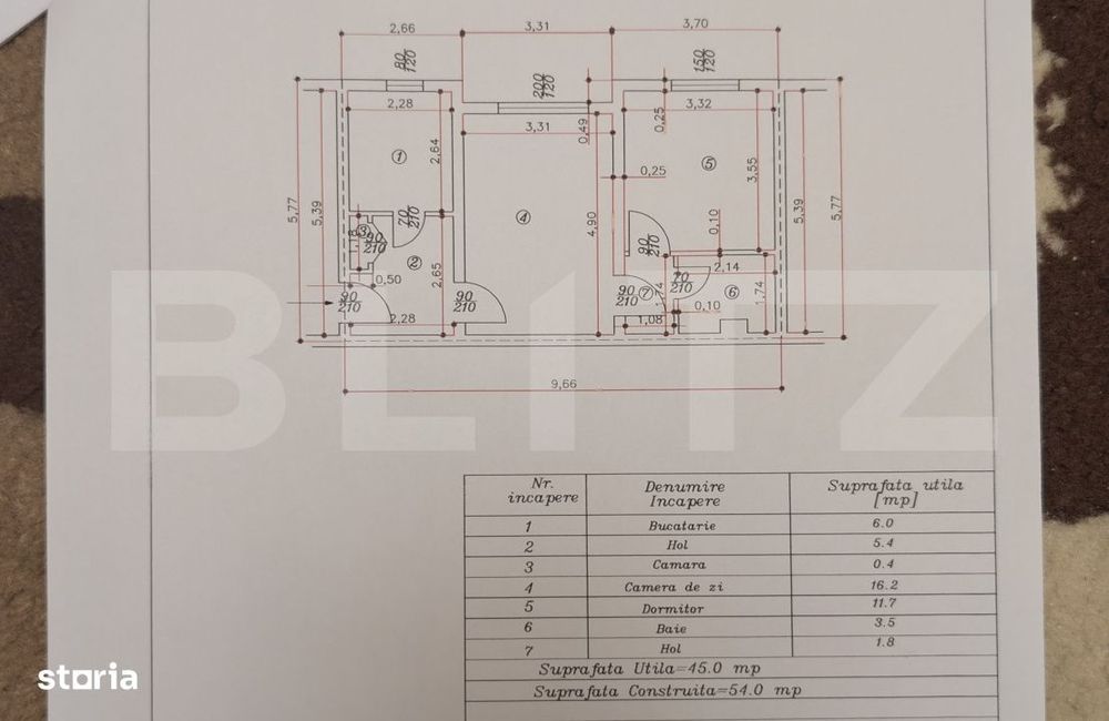 Apartament 2 camere, 45 mp, zona Turda
