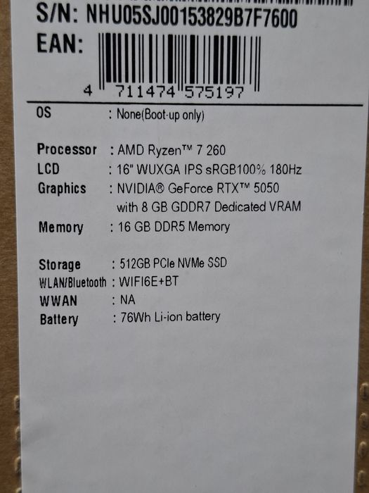 Acer nitro v16 AI сотилади Холати зур