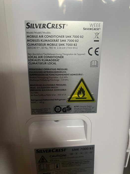 Мобилен Климатик с Компресор 7000BTU 7-ца с Фреон Чисто Нови