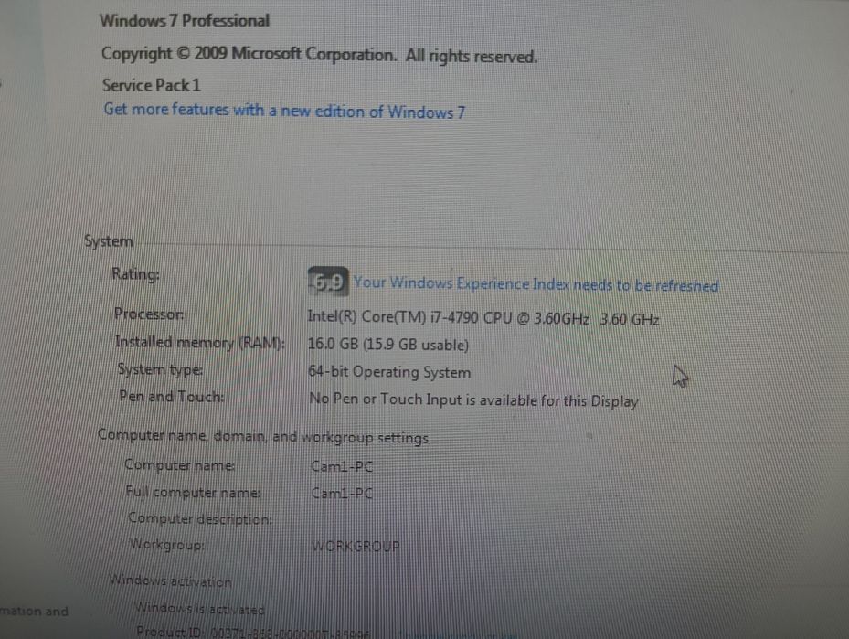 PC i7 4790 / 16GB RAM / SSD 240GB