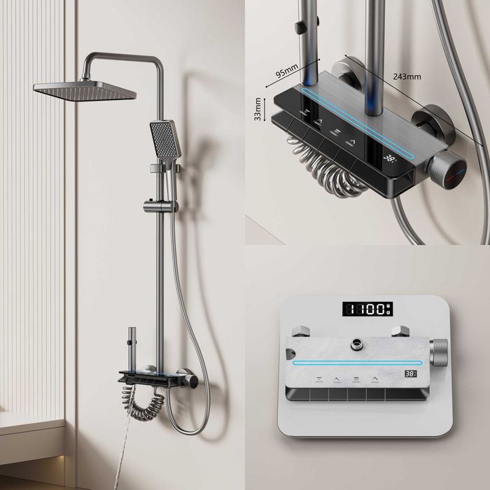 Модерен интелигентен душ с дисплей и LED подсветка D56