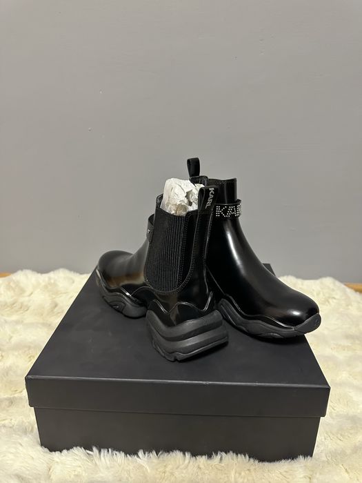 Karl Lagerfeld ghete chelsea de piele Gemini femei