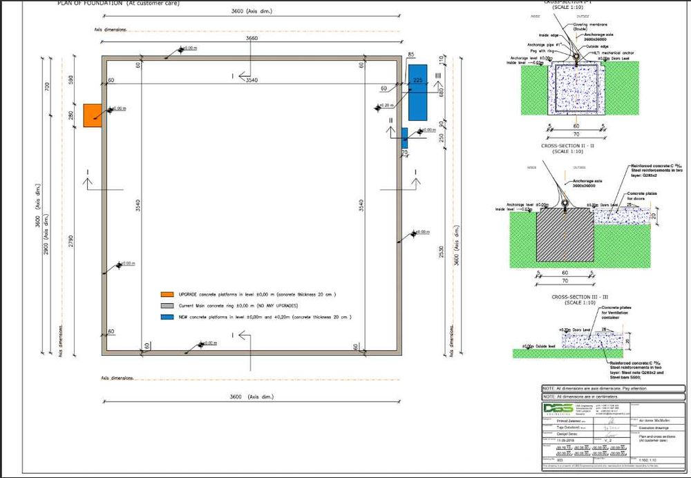 Balon profesional tenis - 2 terenuri - sistem complet PCS Engineering
