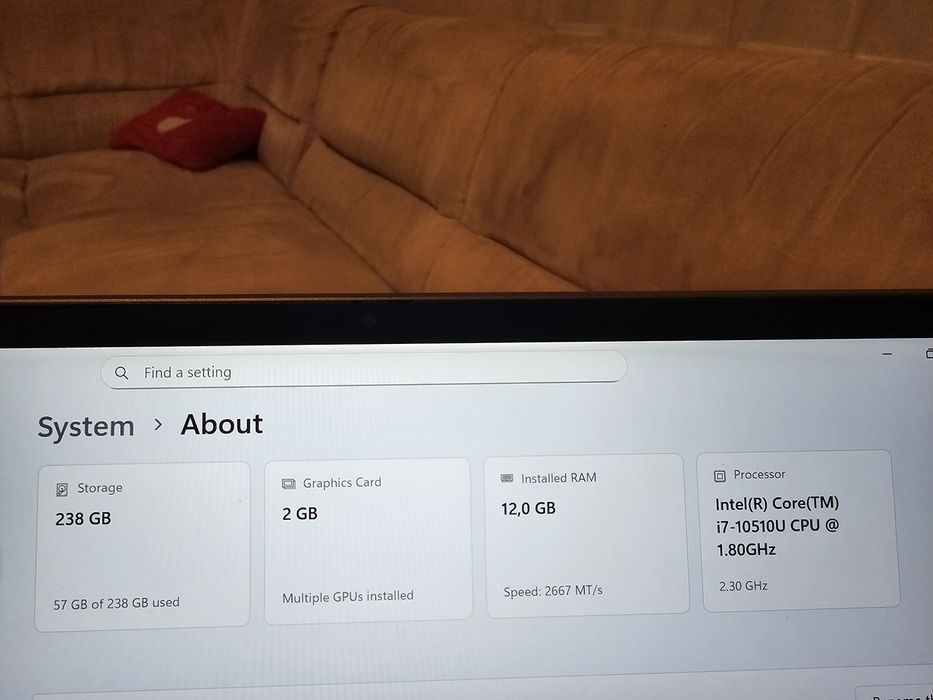 Laptop lenovo i7 gen 10