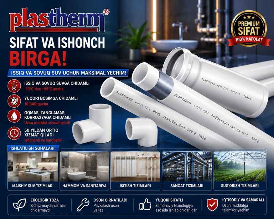 Plastherm Polipropilen Quvurlar va Fitinglar