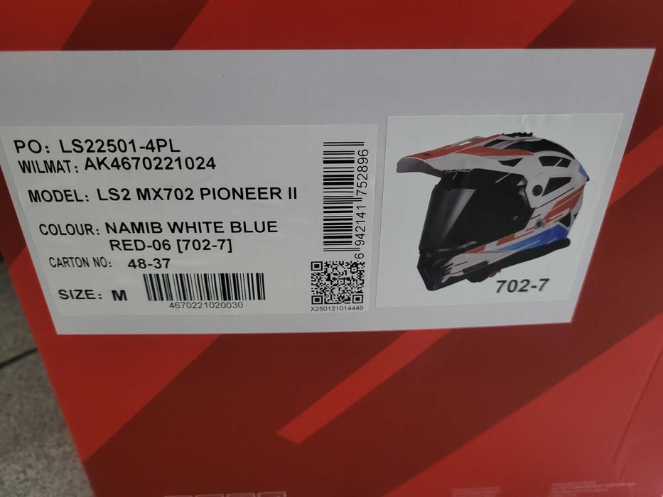 LS2 MX702 Pioneer 2 Namib (White/blue/red) M Каска