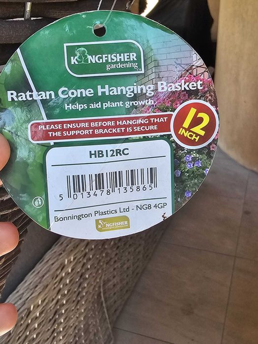 Cos suspendat din ratan natural pentru flori Kingfisher UK , Nou