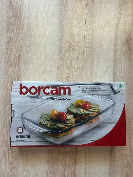 Borcam 1,5 л стъклена тава с капак