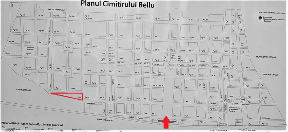 Vand 1 loc de veci cu 2 cripte in cimitir BELLU ORTODOX -FIGURA 93-