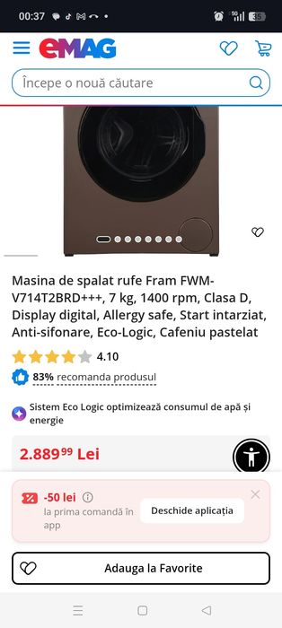 Mașina  de spălat  fram nou garanție
