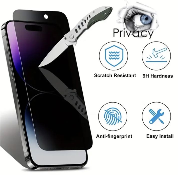 iPhone 15, 15 Plus, 15 Pro, 15 Pro Max folie sticla securizata PRIVACY