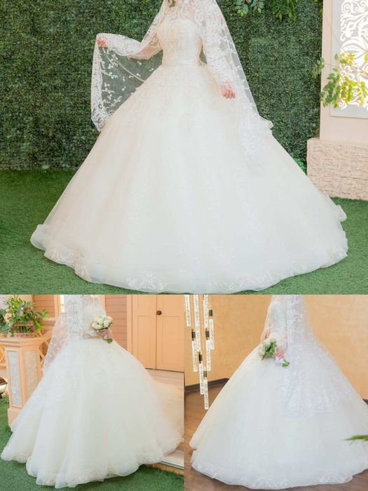 Свадебное платье с фатой