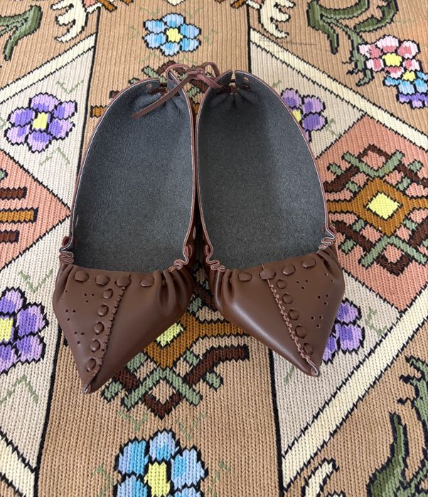 Opinci din piele naturală cu sosete crusetate manual