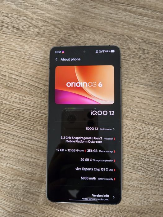 Vivo Iqoo 12 12 GB RAM 256 GB ROM Qualcomm Snapdragon 8 Gen 3