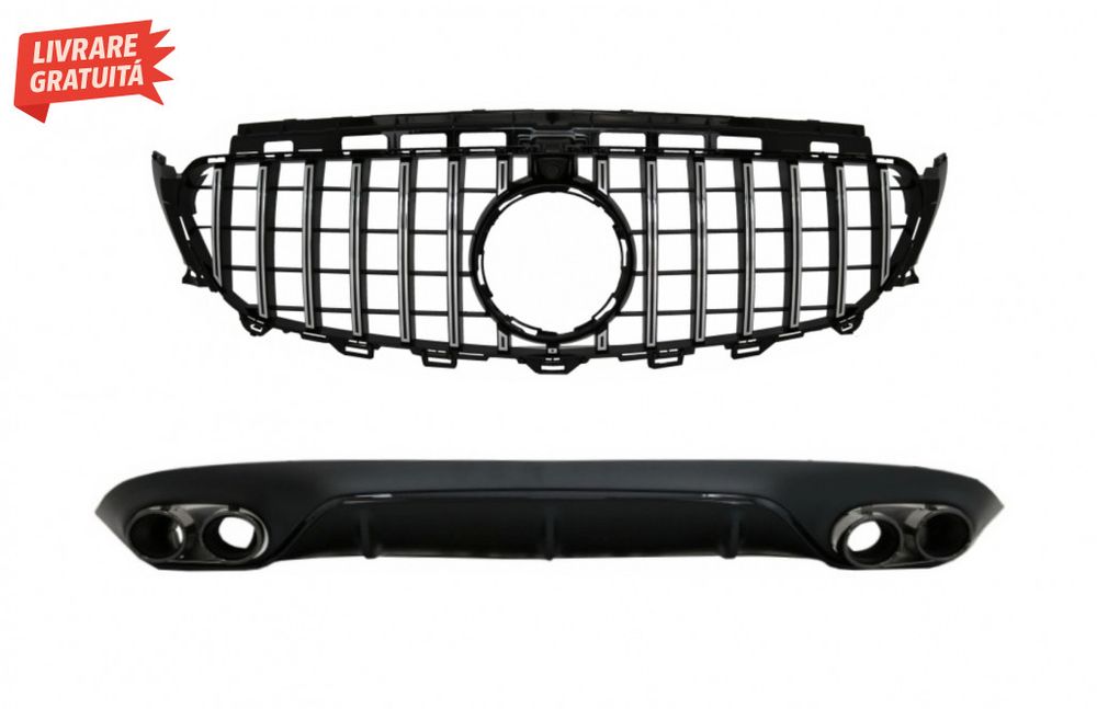 Difuzor Bara Spate si Grila Centrala Crom Cu Camera 360 Mercedes E-Cla