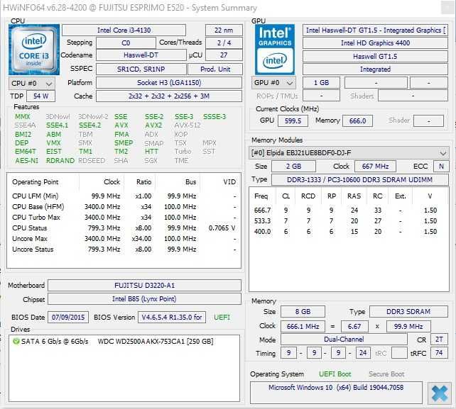 Calculator Unitate Pc Fujitsu Siemens I3 4130 Ram 8/16 G Windows 10/11