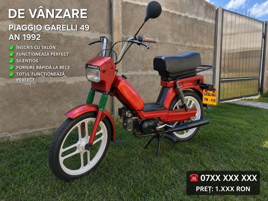 Vând urgent Piaggio Garelli  cu talon 550 euro fix