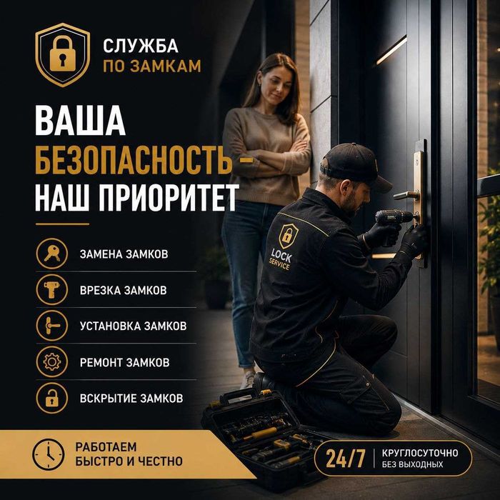 Замена дверных замков. Установка, врезка. Вскрытие квартир и гаражей