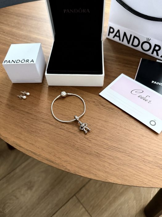 НОВО Disney x PANDORA гривна + талисман + обеци | пълен пакет Пандора