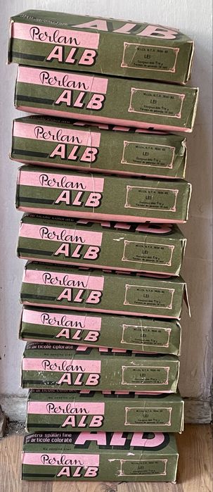 Perlan ALB 600 g – 10 cutii originale sigilate din anii ’80
