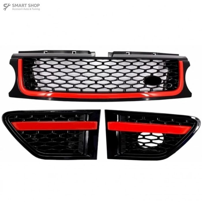 Ansamblu Bara fata si Grile Negru/Rosu Land Range Rover Sport L320 (20