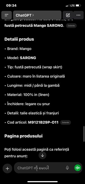 Fusta mango sarong din in 100%