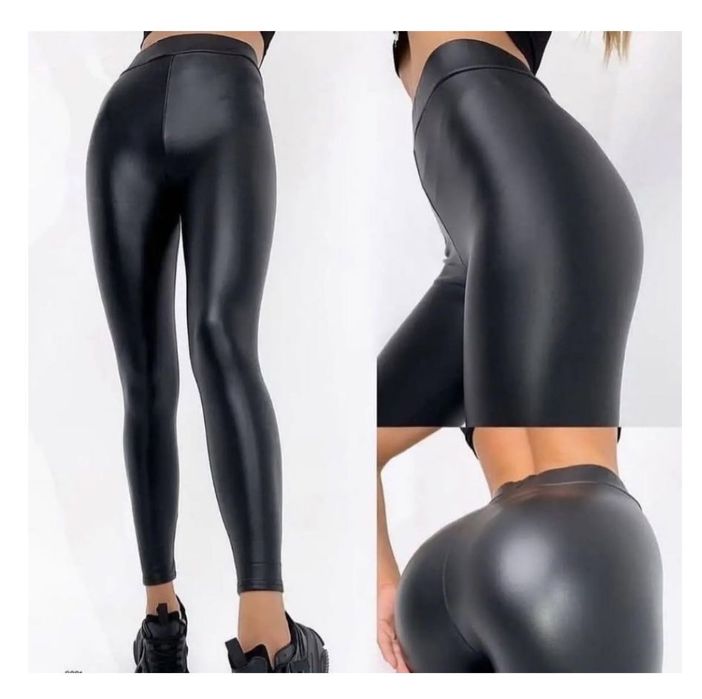 Лосины с начесом кожаные