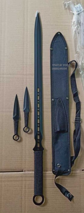 Катана Меч Нинджа с два куная Katana Sword Ninja Двуостър Мечове SW-34
