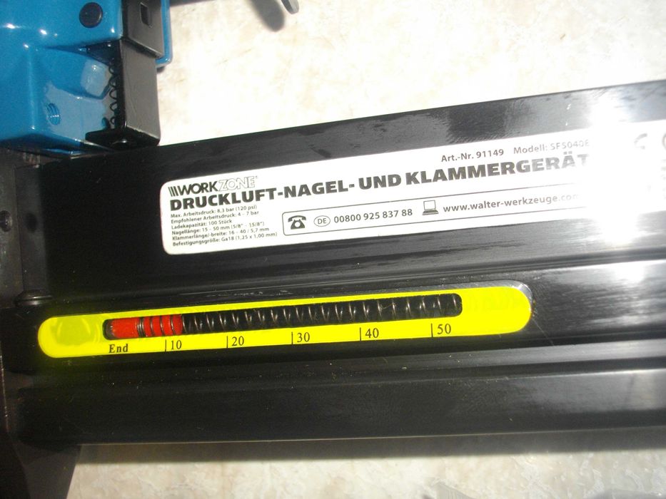 Нов Австрийски Пневматичен Такер  WORKZONE 15-50mm Комбиниран