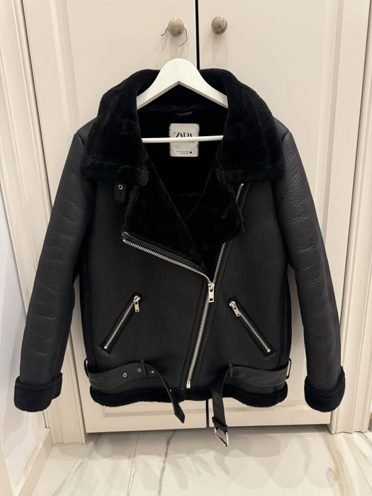 Изкуствено кожено палто Zara размер М