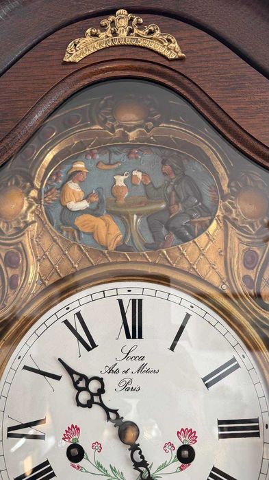 Уникален салонен часовник с анимирано махало, юбилеен 100 години