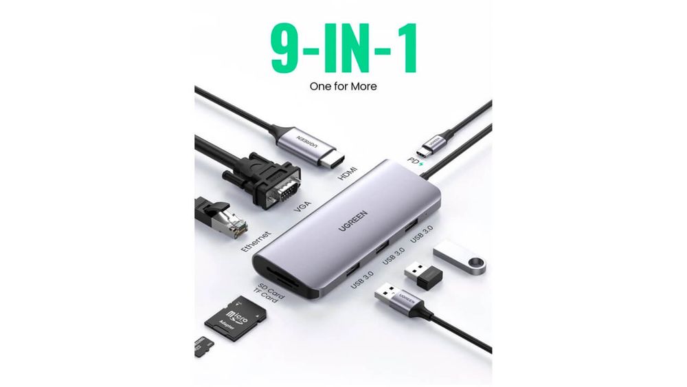 USB-c adapter 9 in 1