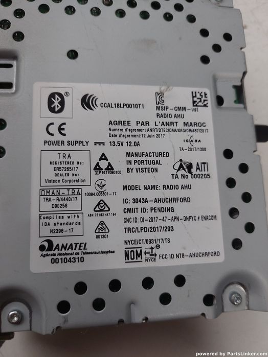 Modul Control Radio Ford Fiesta Vii [ 2017 - > ] Oem 10R059605