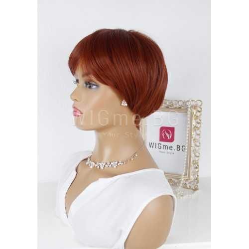 Къса рижава перука с бретон Лин