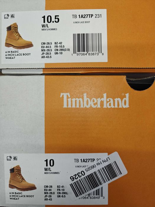 Нови Timberland Basic 6 Inch Lace Up Boots, 44 и 44.5, мъжки боти