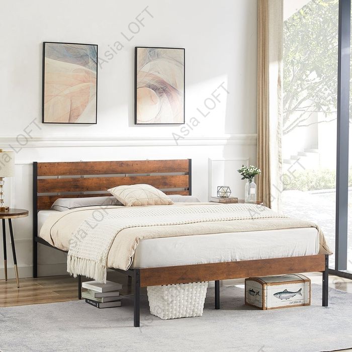 Двухспальная Металлическая Кровать, Евро Стиле, Темир Кровать, Лофт