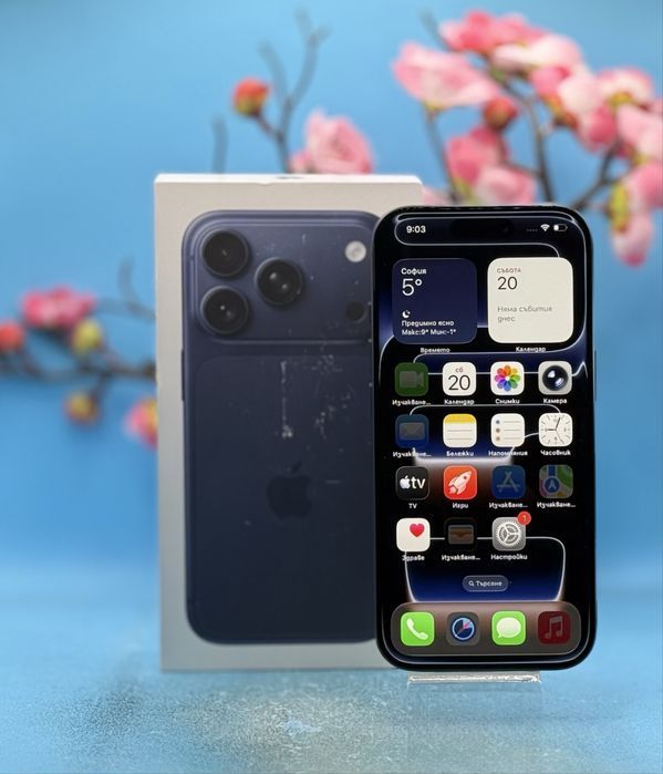 ГАРАНЦИОНЕН! Apple iPhone 17 Pro, 1TB, 5G, Deep Blue + адаптер Apple