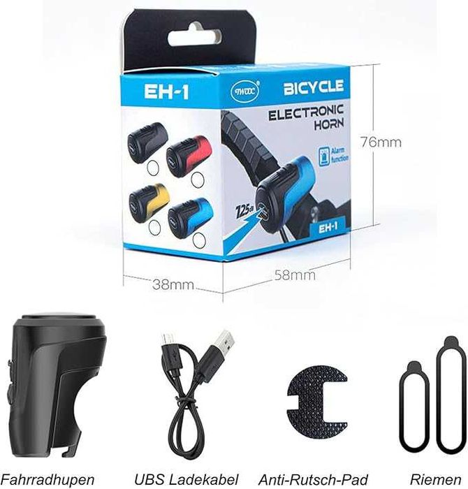 Електрически звънец за велосипед, 125dB алармена система против кражба