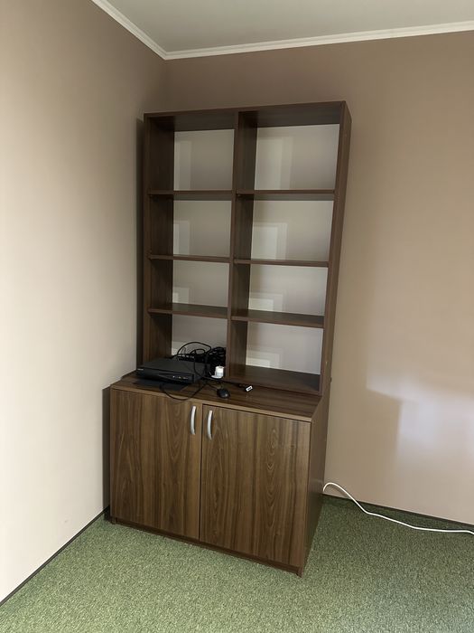Dulap birou cu bibliotecă / etajeră rafturi - nuanță lemn