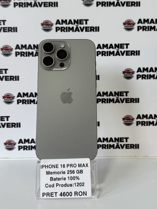Iphone 16 Pro Max Natural 100% Baterie 2 Cicluri CA NOU