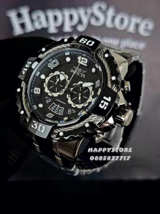 INVICTA Bolt Steel Silver/Black 55 mm, Инвикта нов ръчен часовник