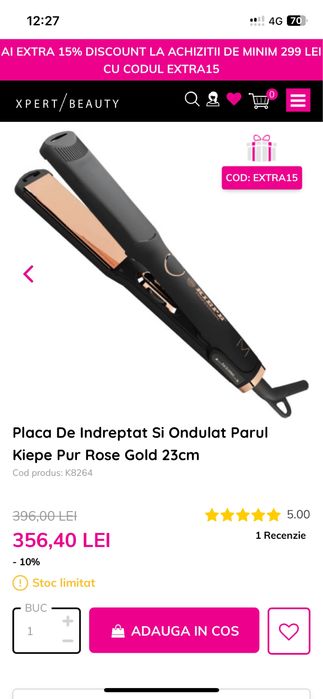 Placa Kiepe - profesionala - indreptare par