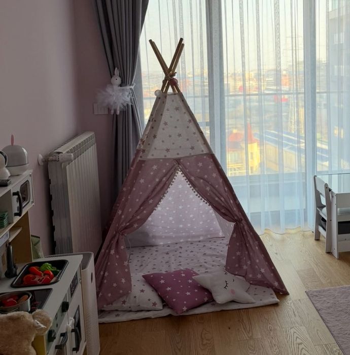 Детска палатка за игра, Модел Tipi със звезди,