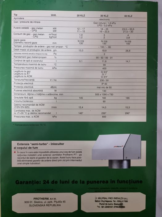 Centrala PROTHERM functionala