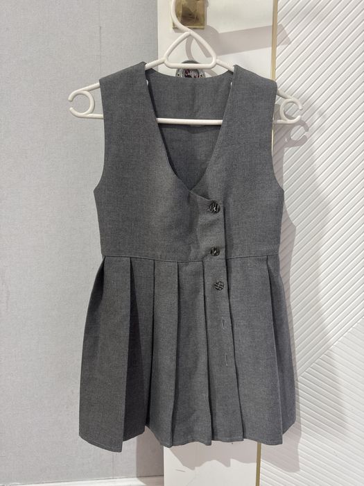 серый сарофан ОМГ, для девочек