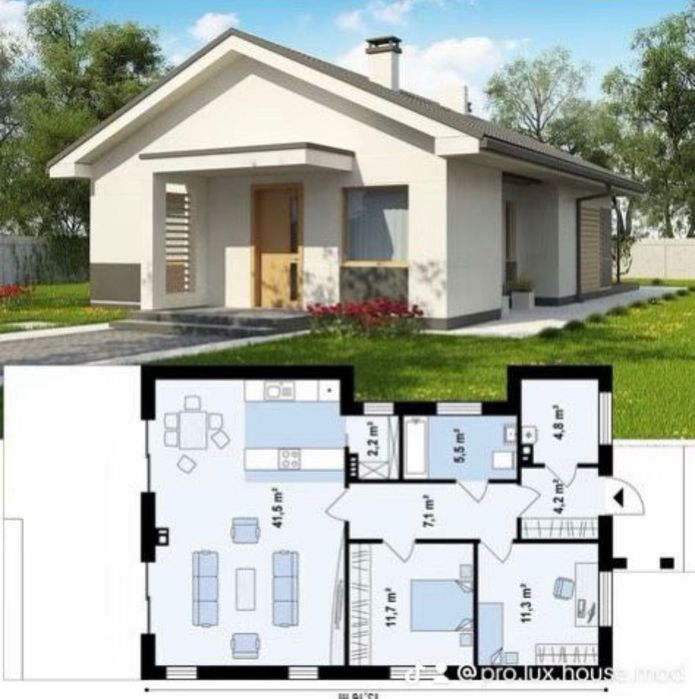 Case pe structura metalica si panou senwichi