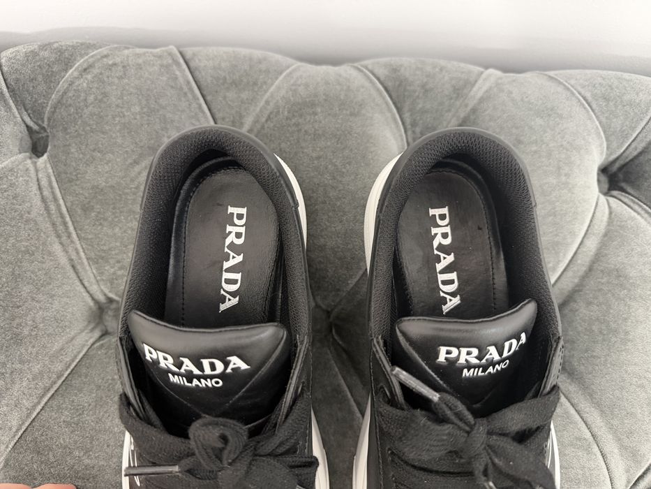 Prada black leather sneaker
