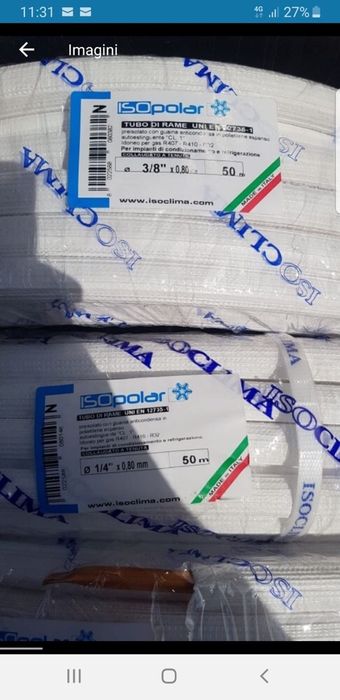 Teava Cupru Izolata pt Aer Conditionat 6/10 (role de 50m) - 1100lei