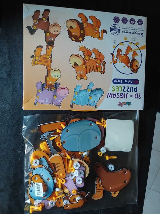 3D Пъзел, С отвертка, Животни